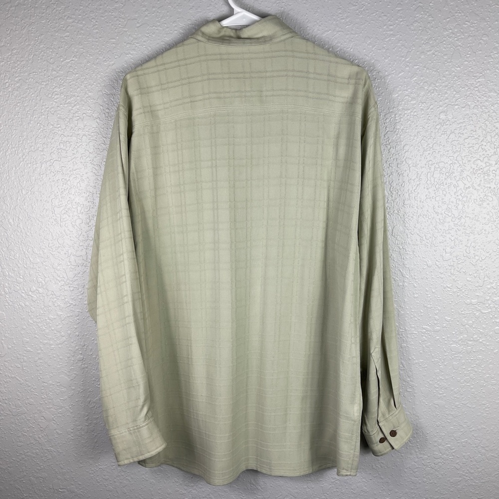 Men's Tommy‎ Bahama Light Olive green Dress Shirt - Picture 6 of 7